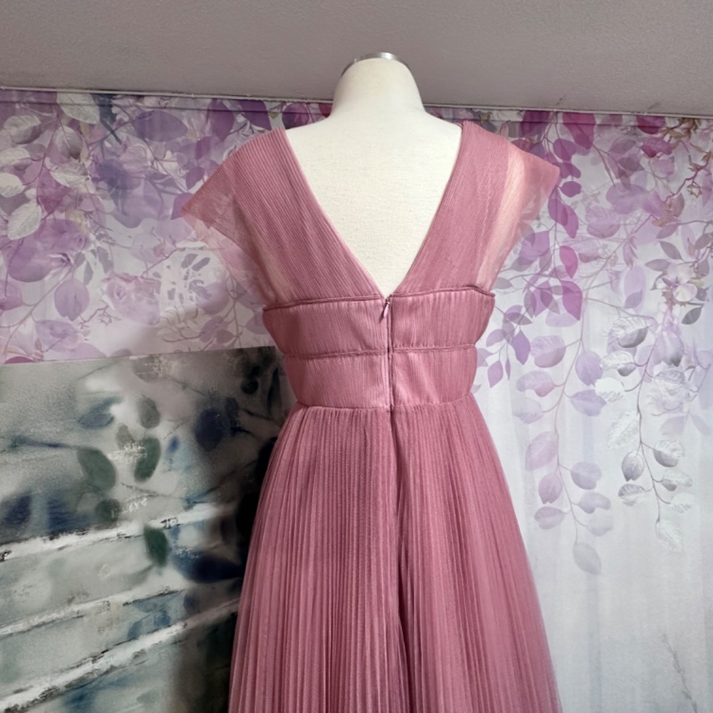ASOS Tulle Maxi Dress Rose Pink Size 6 - Picture 3 of 7